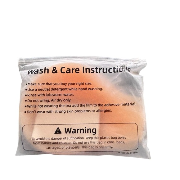 Stick On Bra Invisible Boost Strapless Backless Silicone Sz E 2 Sets Reusable - Picture 6 of 6